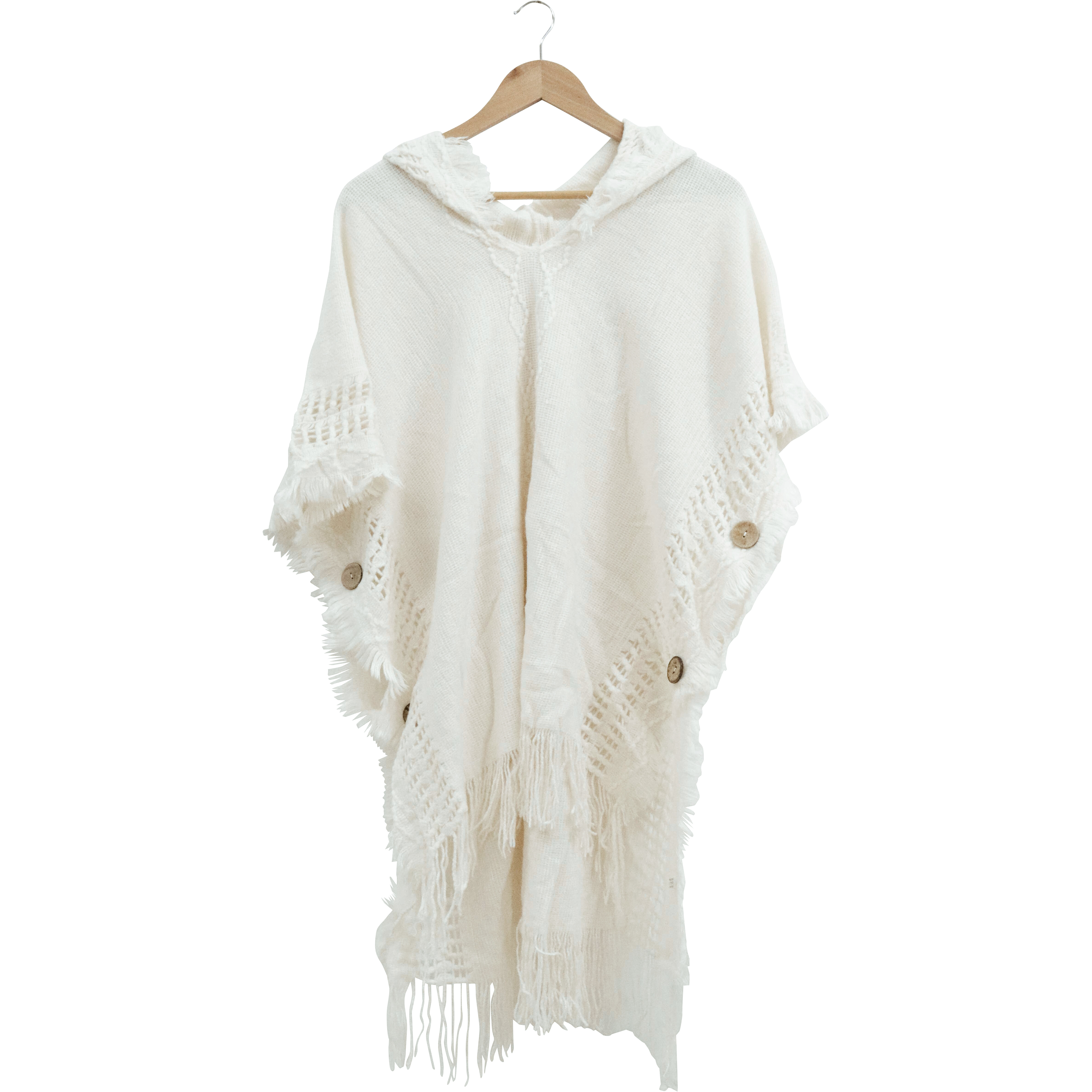 Knitted Poncho Sienna Ivory