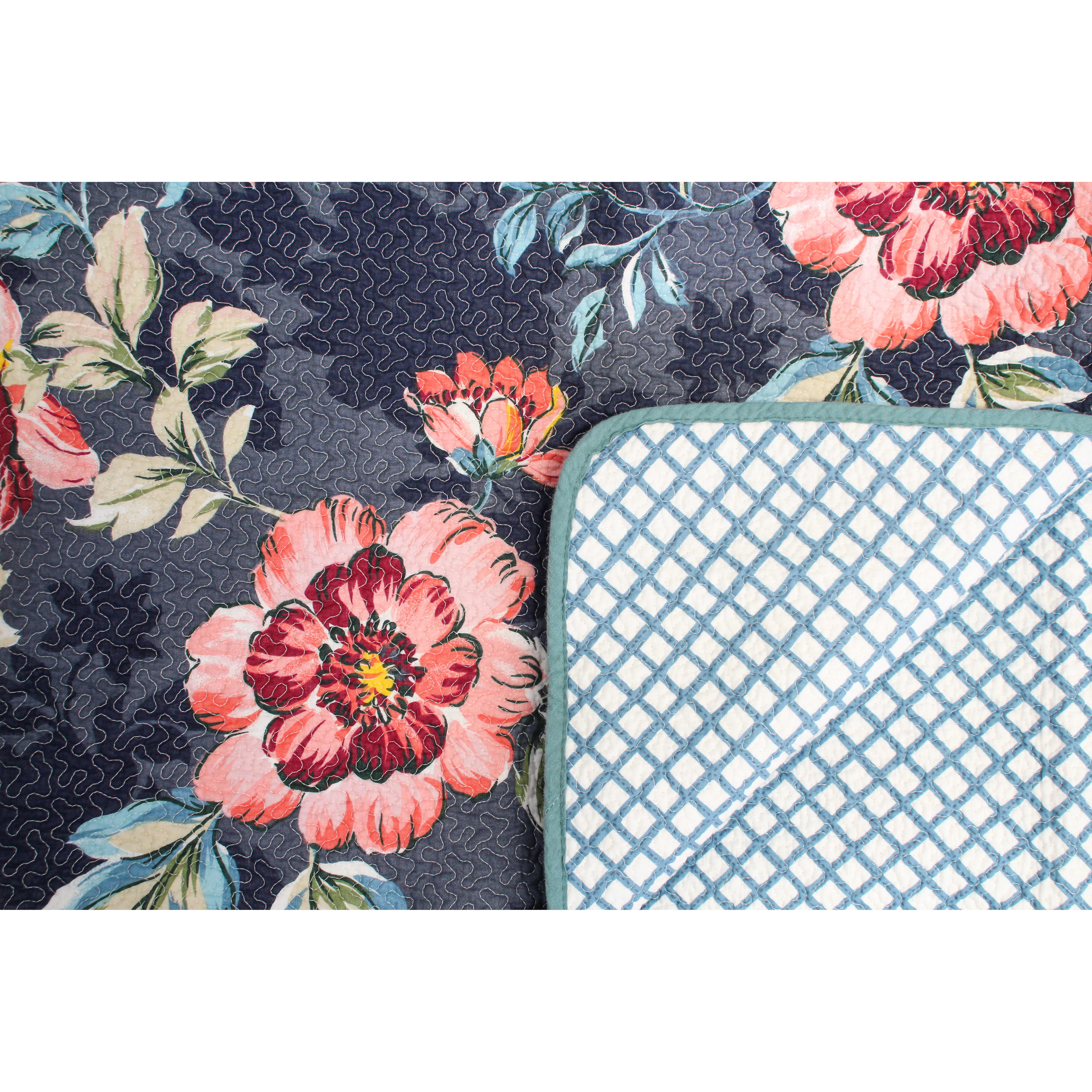 Quilted Throw/ Bedspread Floral