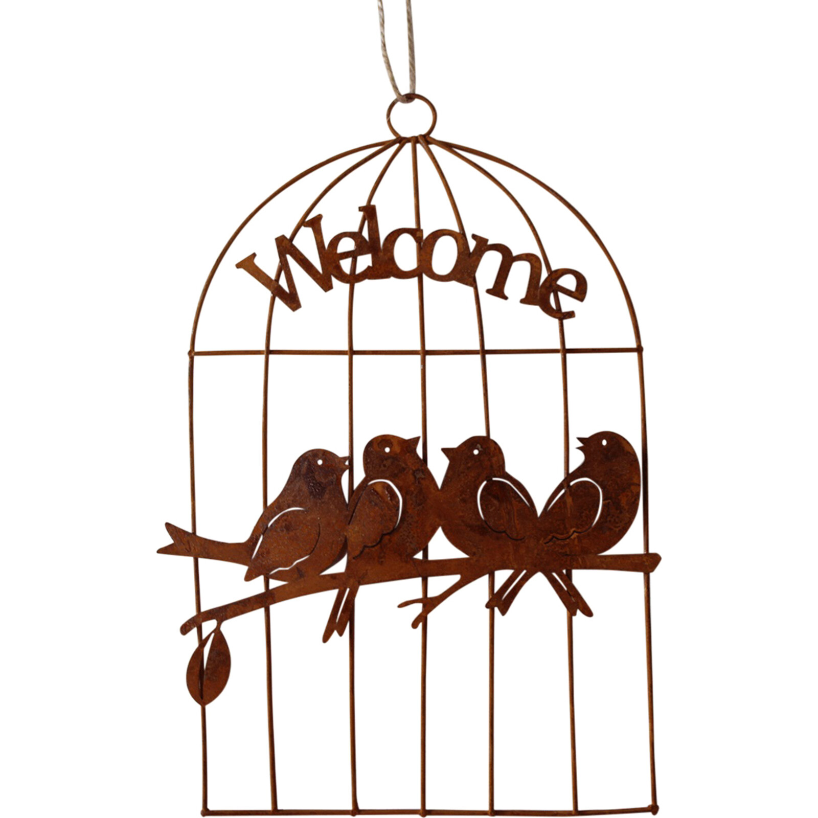 Bird x 5 Cage Hanger Rust