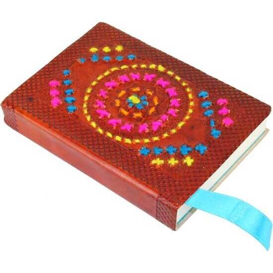 Leather Note Book Circle Stitch