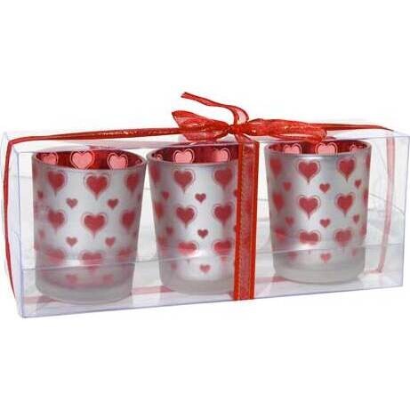 Votives Red Hearts Set/3