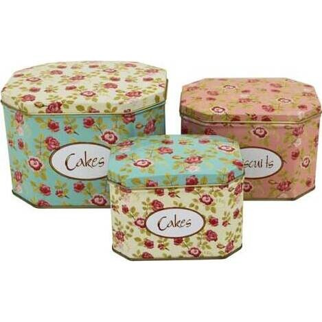 Cake Tin Vintage Rose S/3