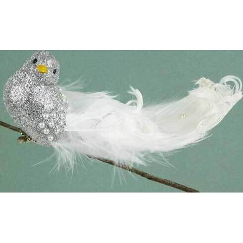 Clip Bird Glitter Silver