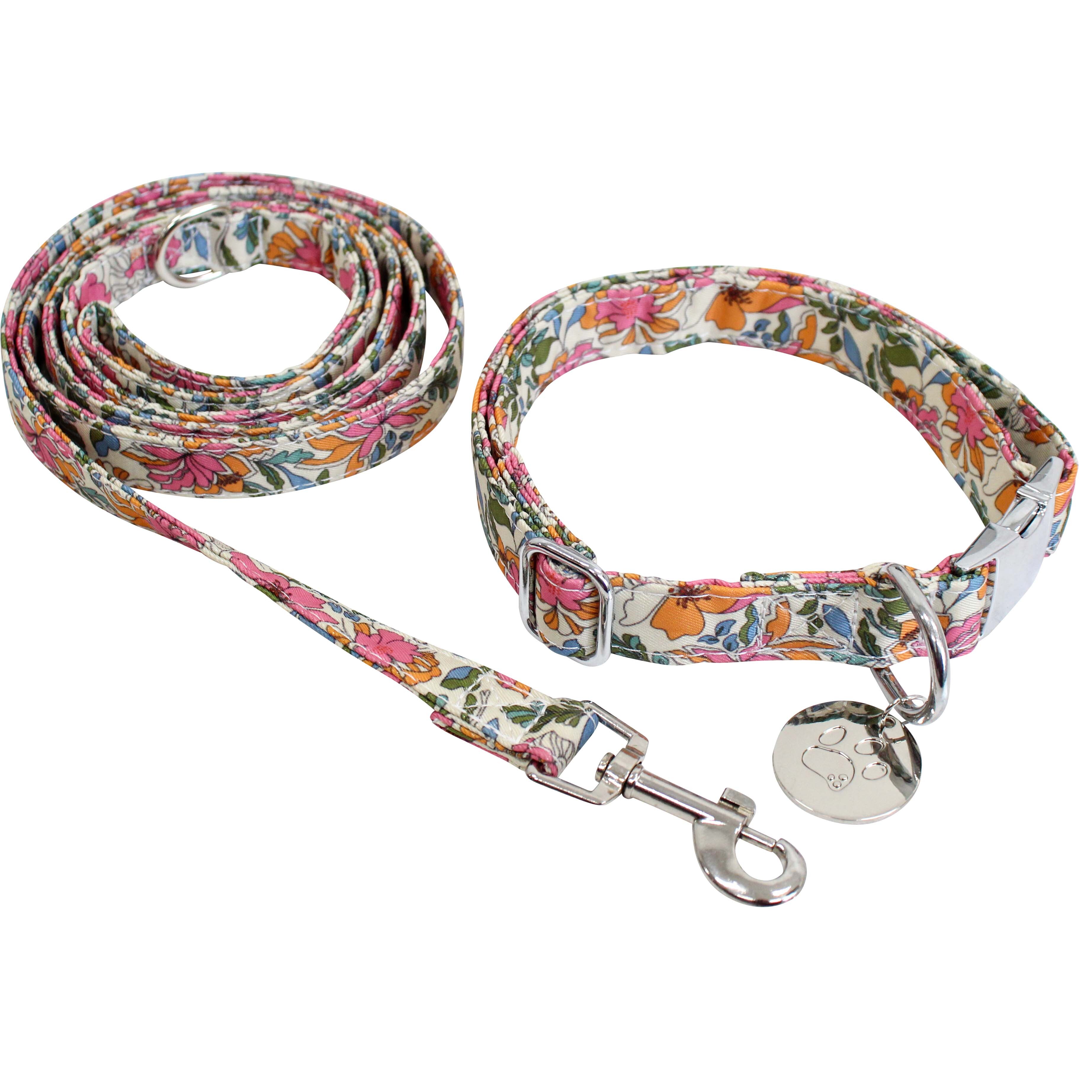 Collar & Lead Set Lrg Floral