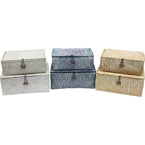 Woven Box Large Whitewash S/2