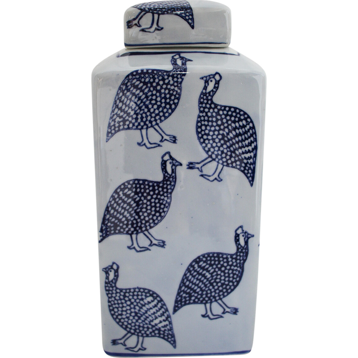 Jar Square Tall Guinea Fowl