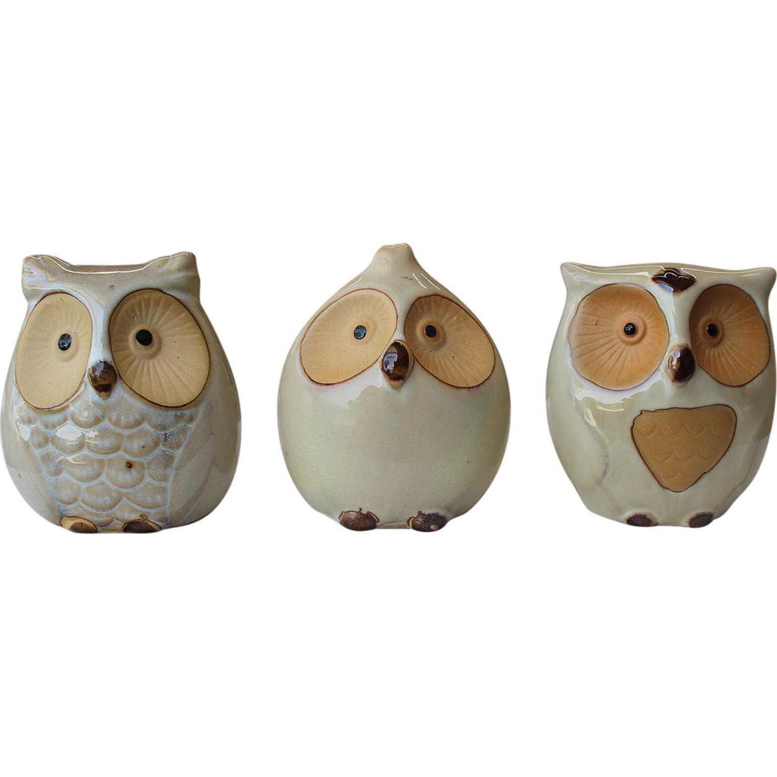 Mini Owls Cream S/3