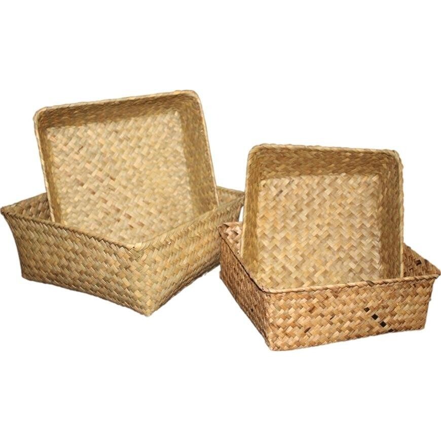 Woven Square Storage S/4 Natural