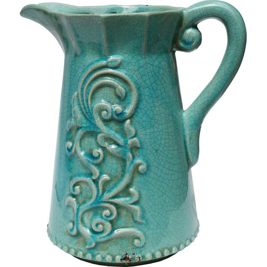 Jug - Leaf Swirl - Blue