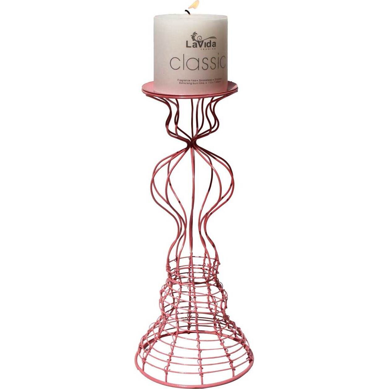 Candlestick Alambre Pink