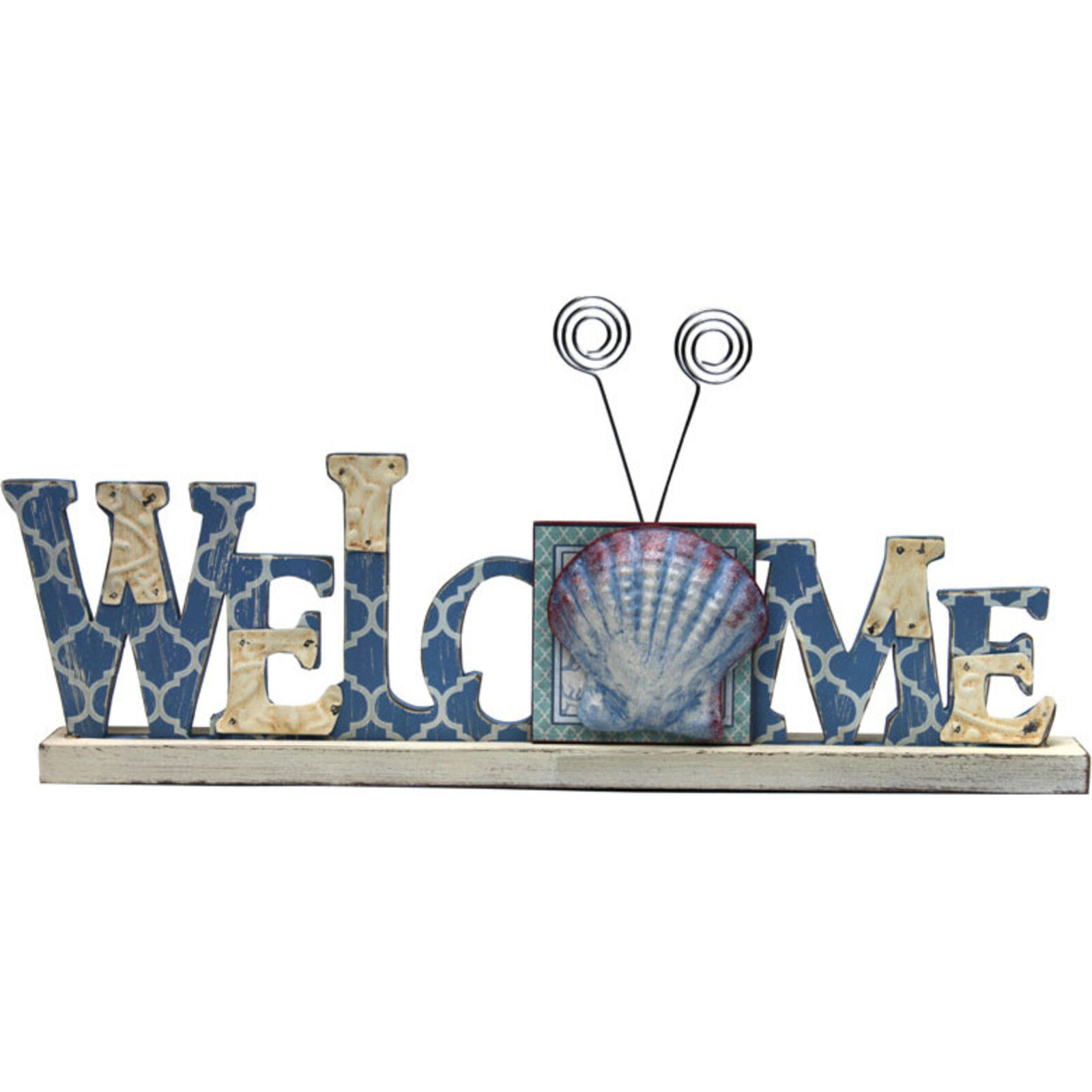 Standing Word - Blue Welcome with Photoholders