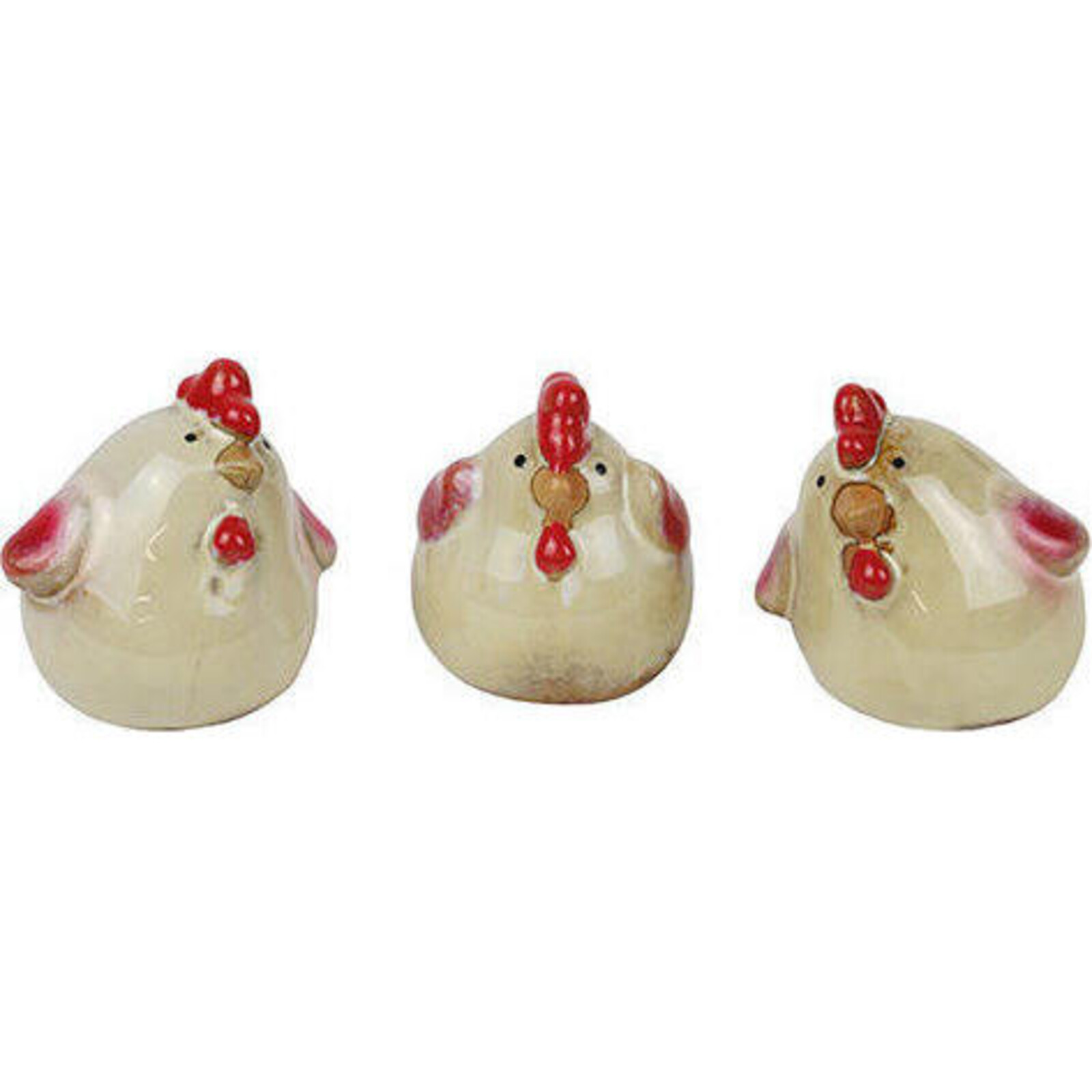Ceramic Chickens S/3 Natural