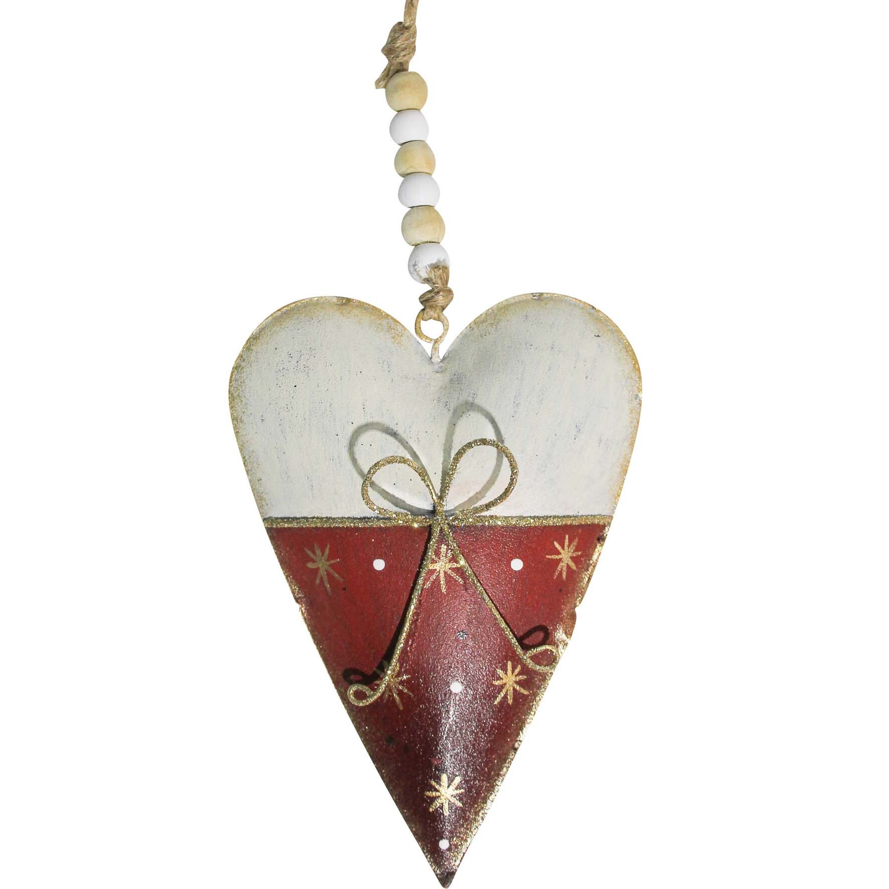 Gold Bow Christmas Heart