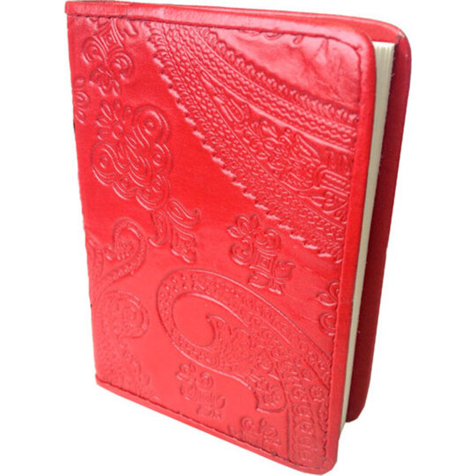 Red Leather Notebook Sellado Lrg