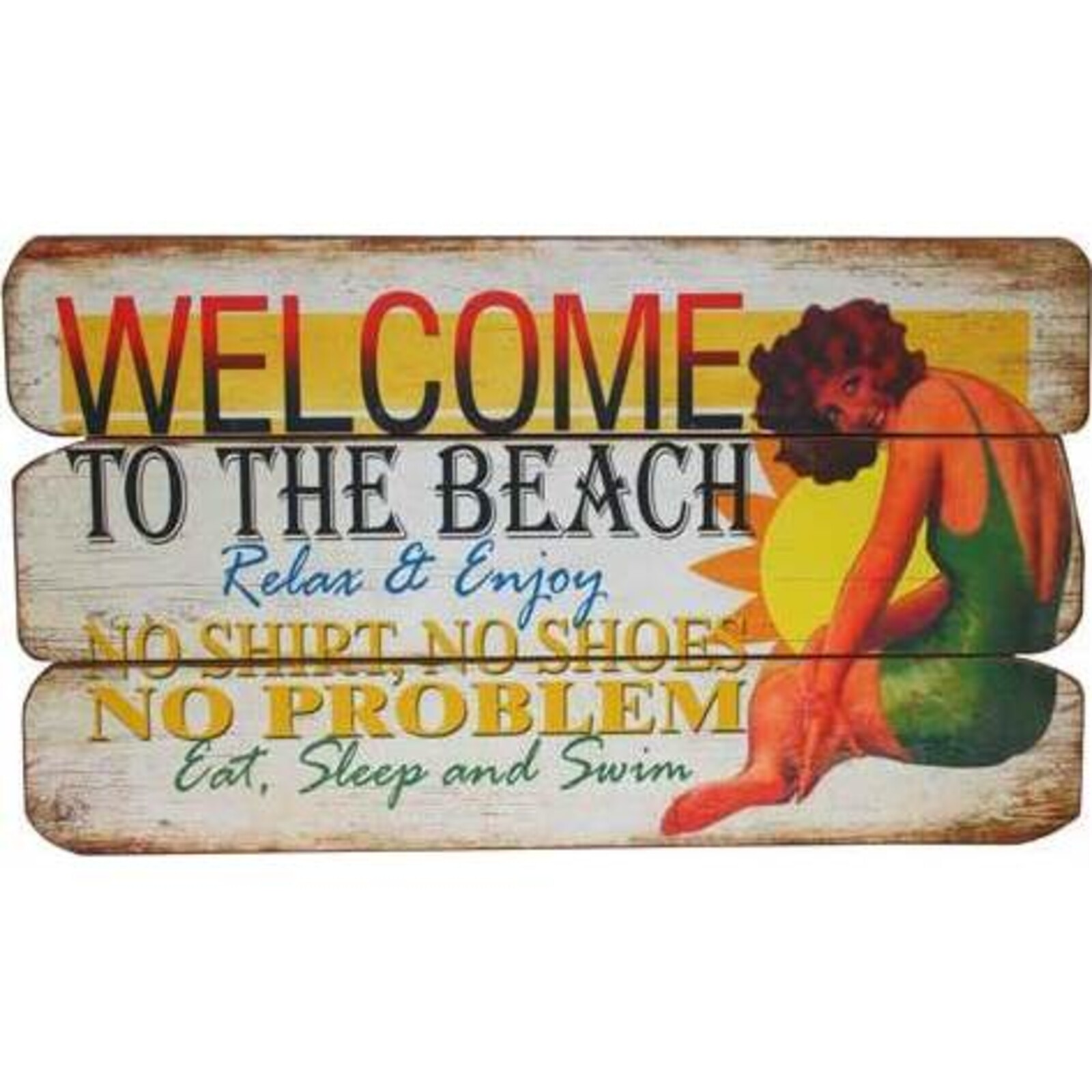 Sign Retro Beach Welcome