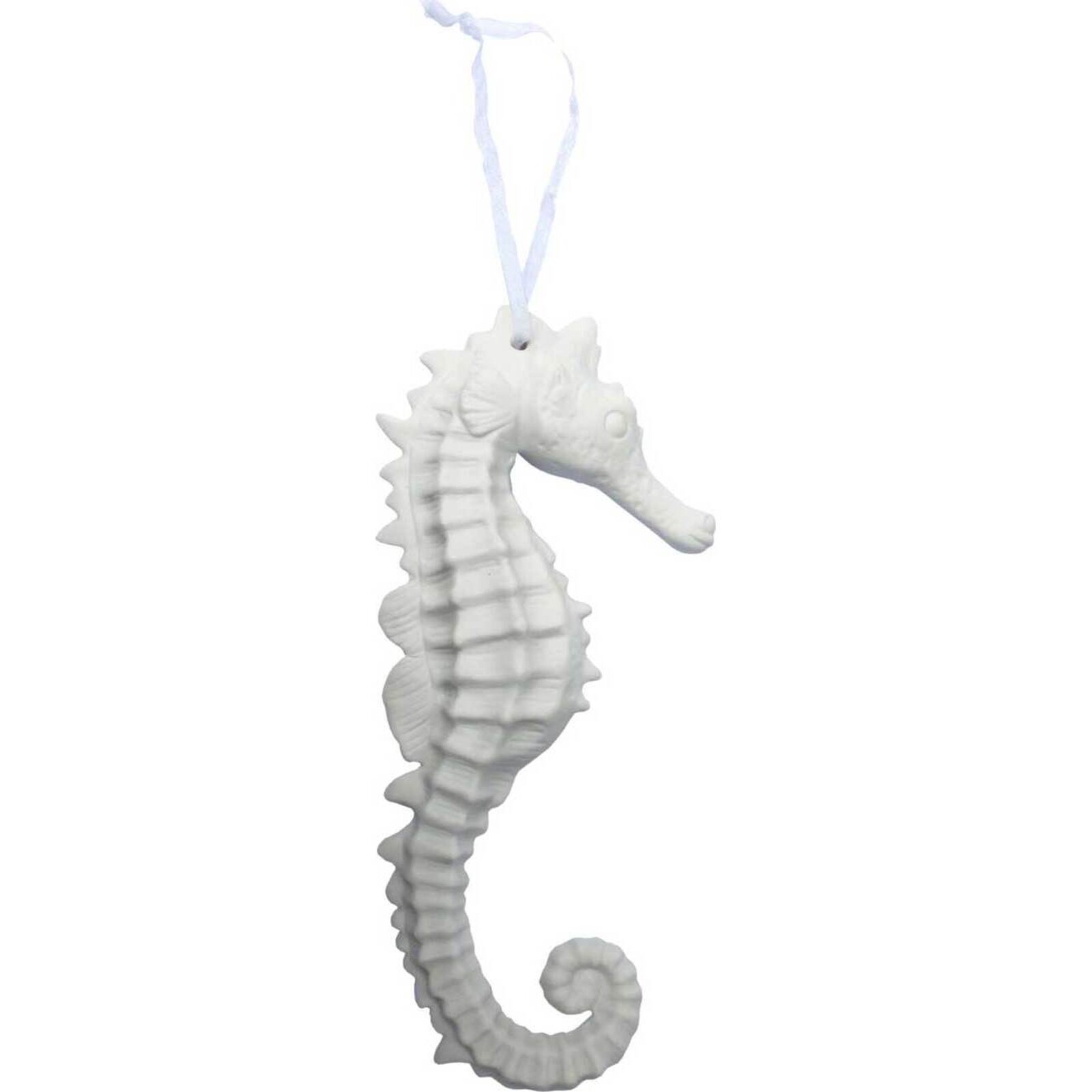 Porcelain Seahorse Matt White Lrg
