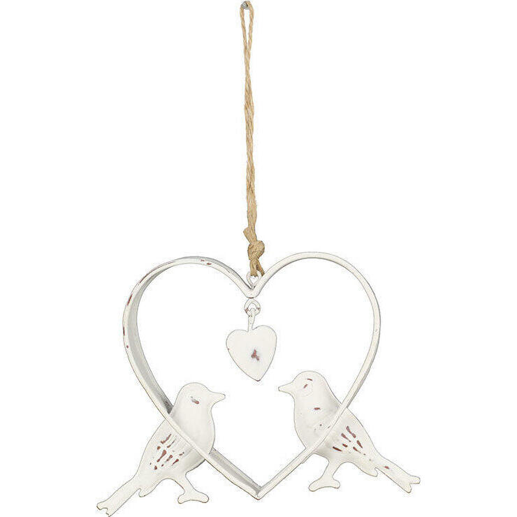 Hanging Heart Kissing Birds