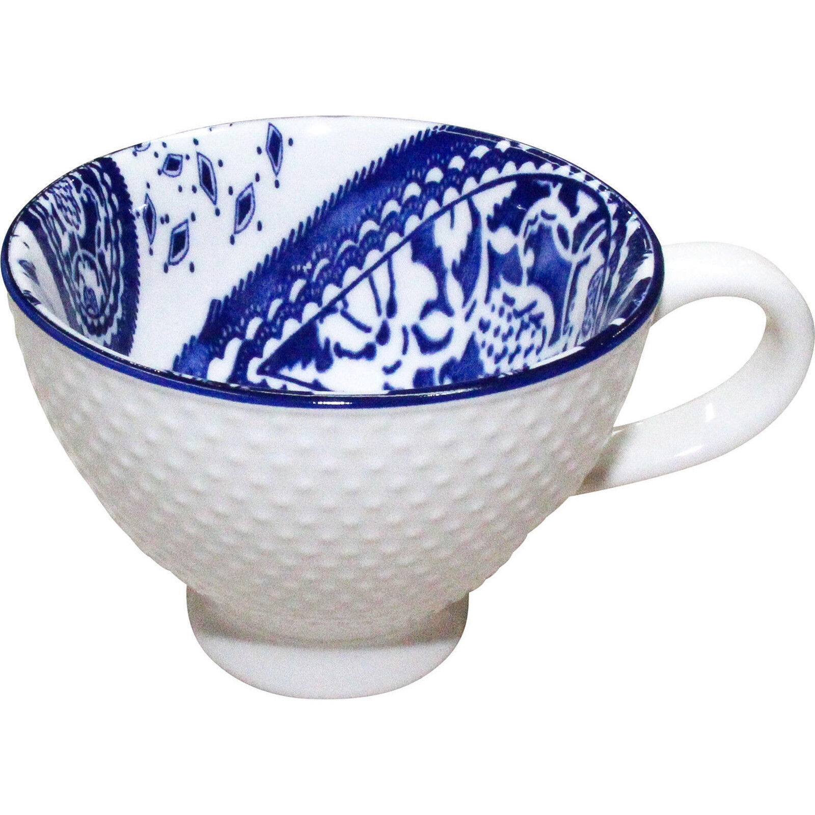 Cup Large Blue Paisley