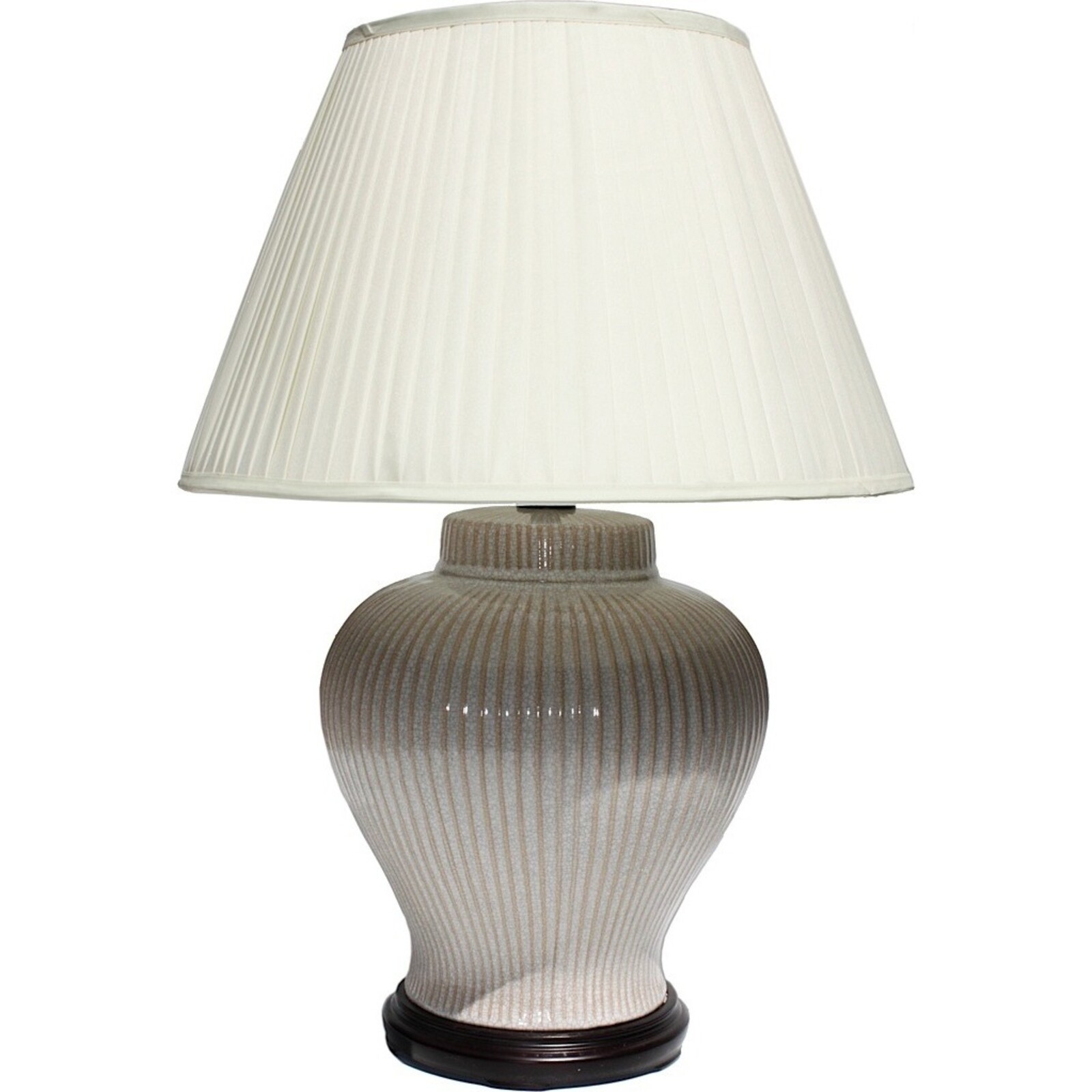Table Lamp - Cream Ribbed Round