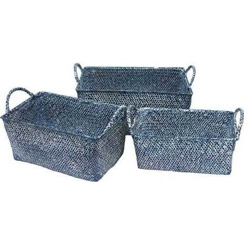 Handle Woven Baskets B/wash S2