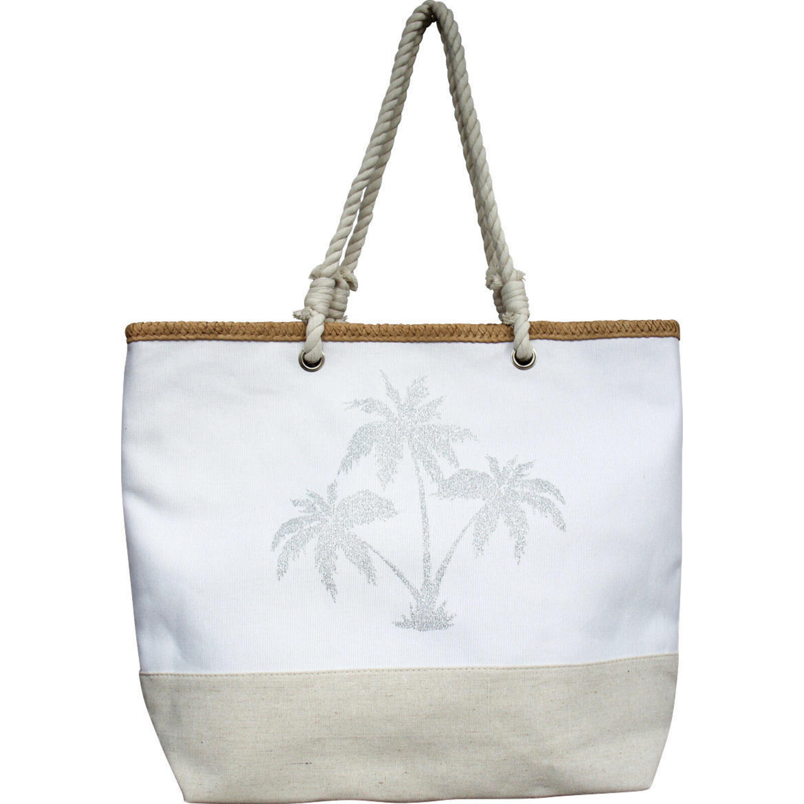 Beach Bag Palm Silver