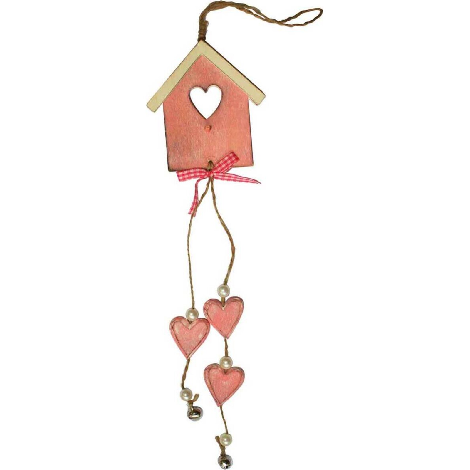 Hanging Birdhouse - Pink Heart