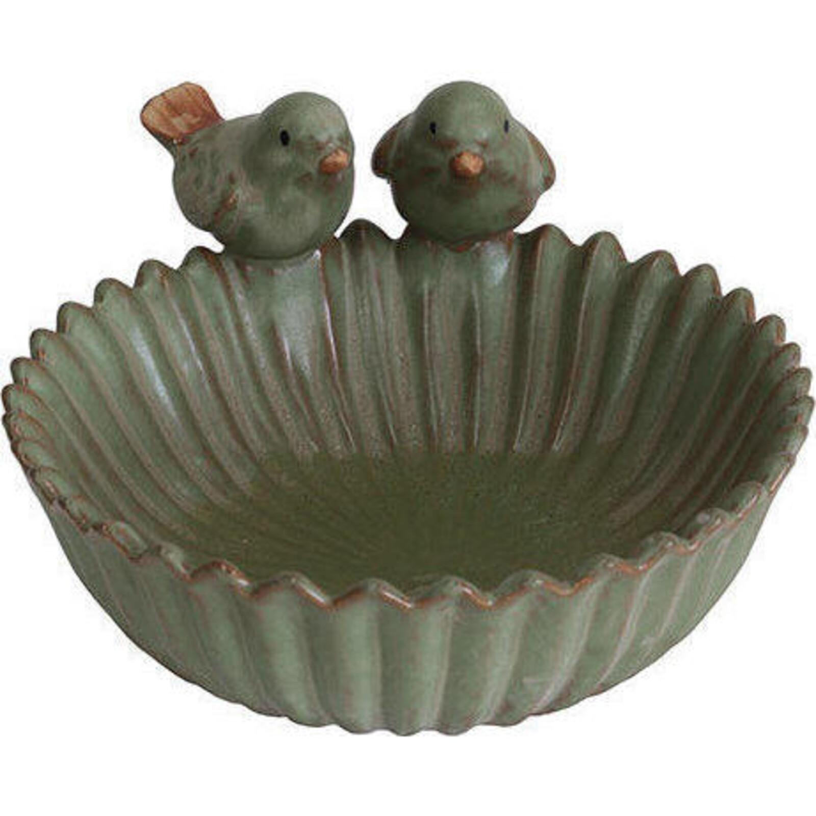 Bowl With Green Birds