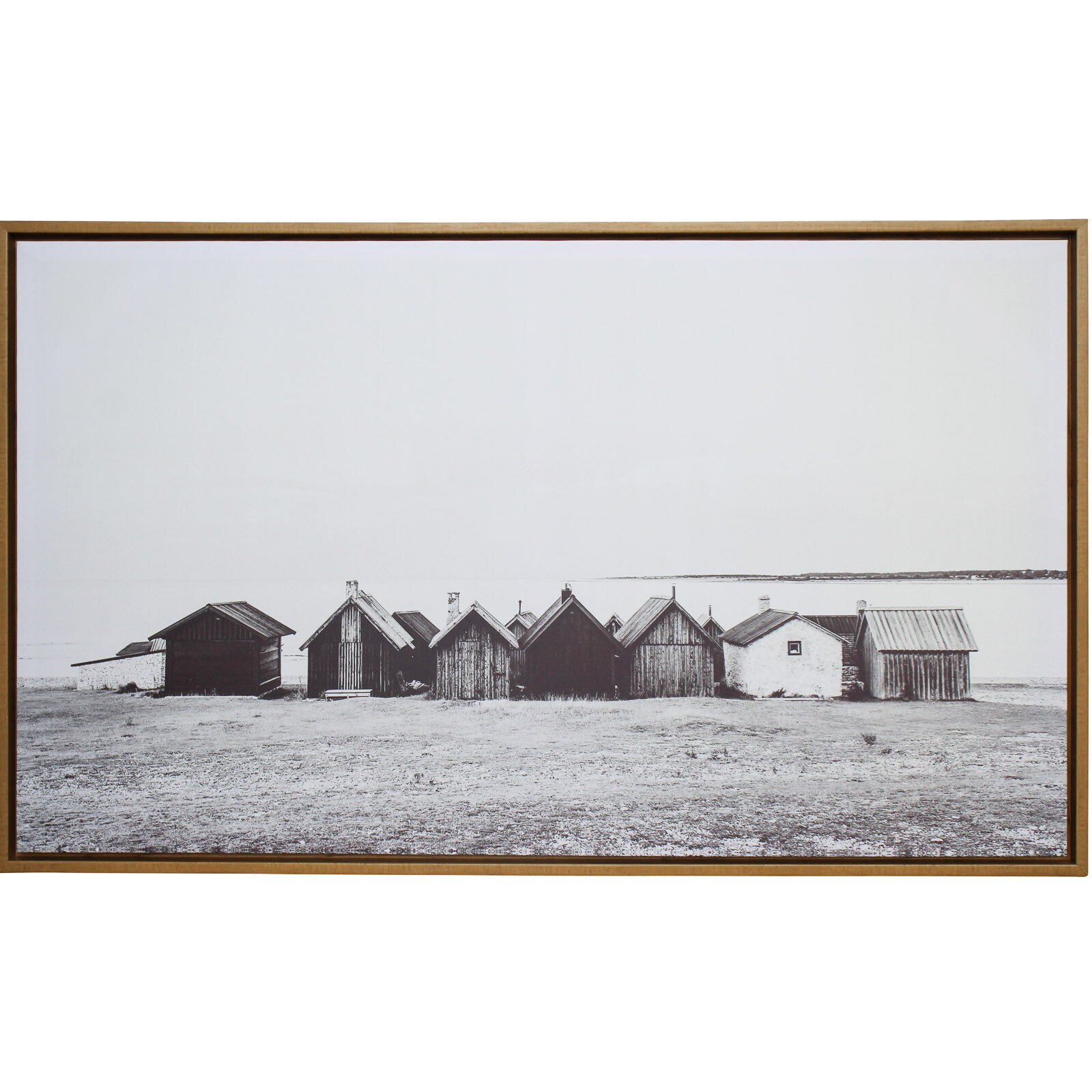 Framed Canvas Rustic Huts