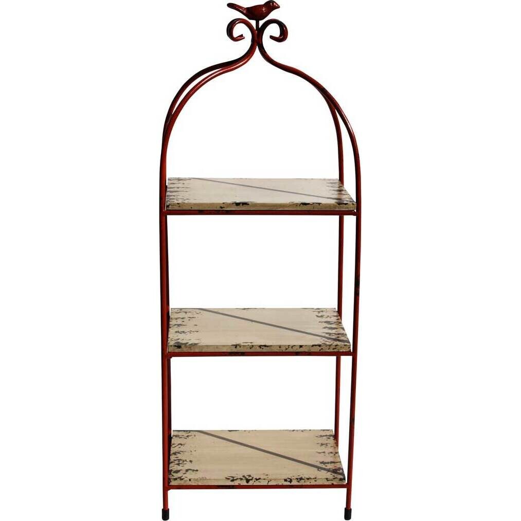 3 Tiered Shelf Bird Red