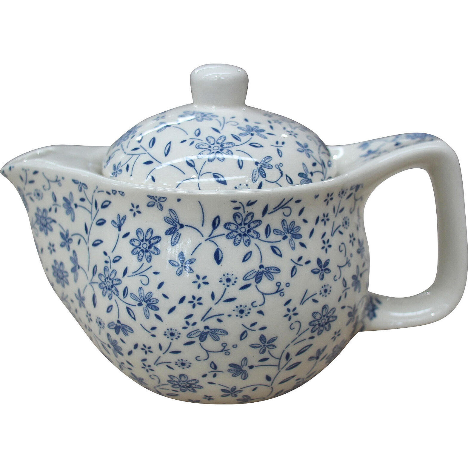 Teapot Curve Blue Vine