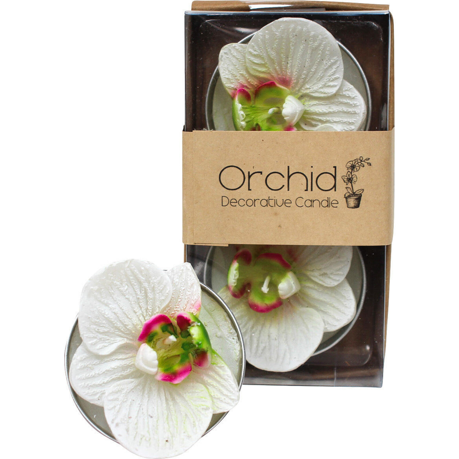 Tealight Orchid Lrg S/2