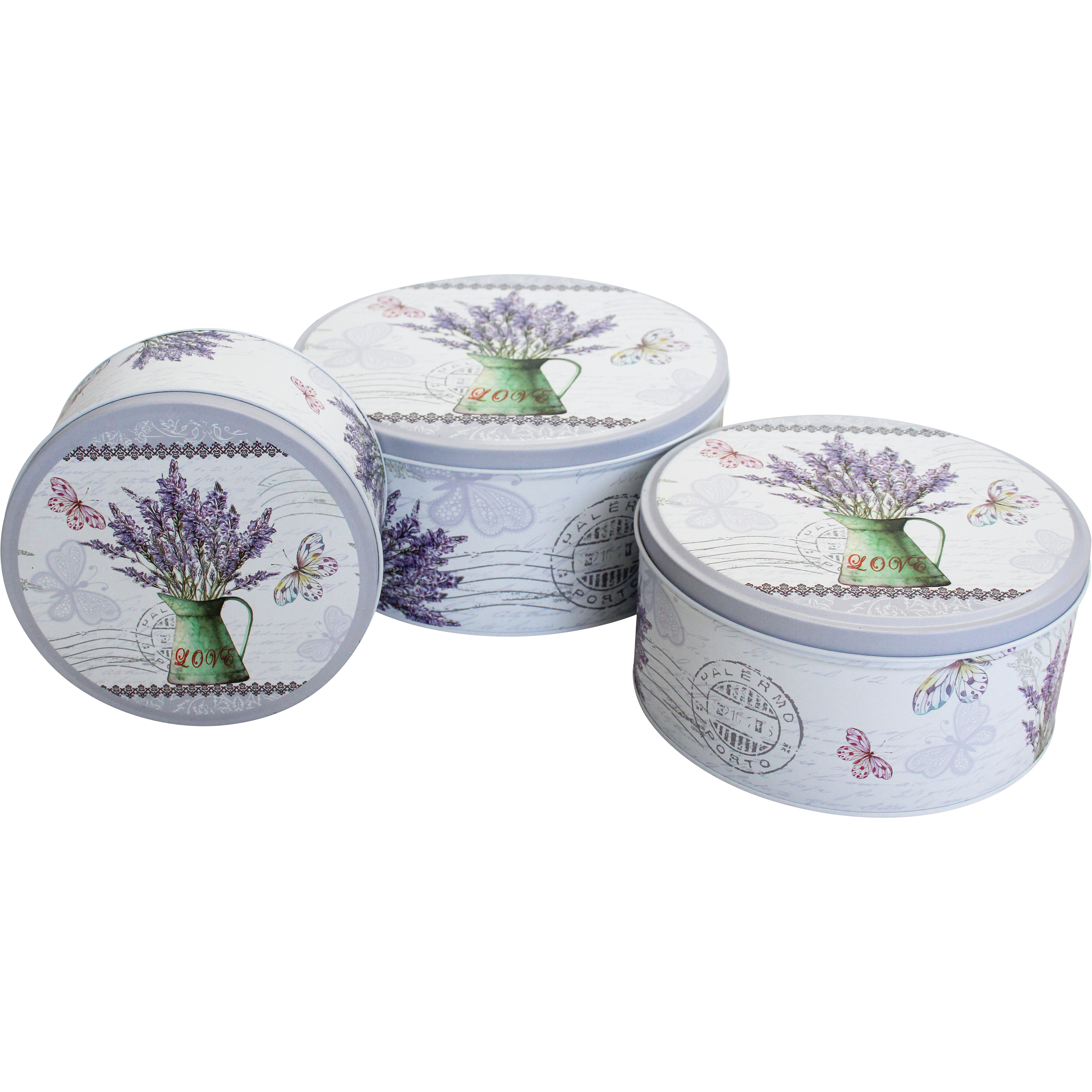 Tins S/3 Lavender Rnd