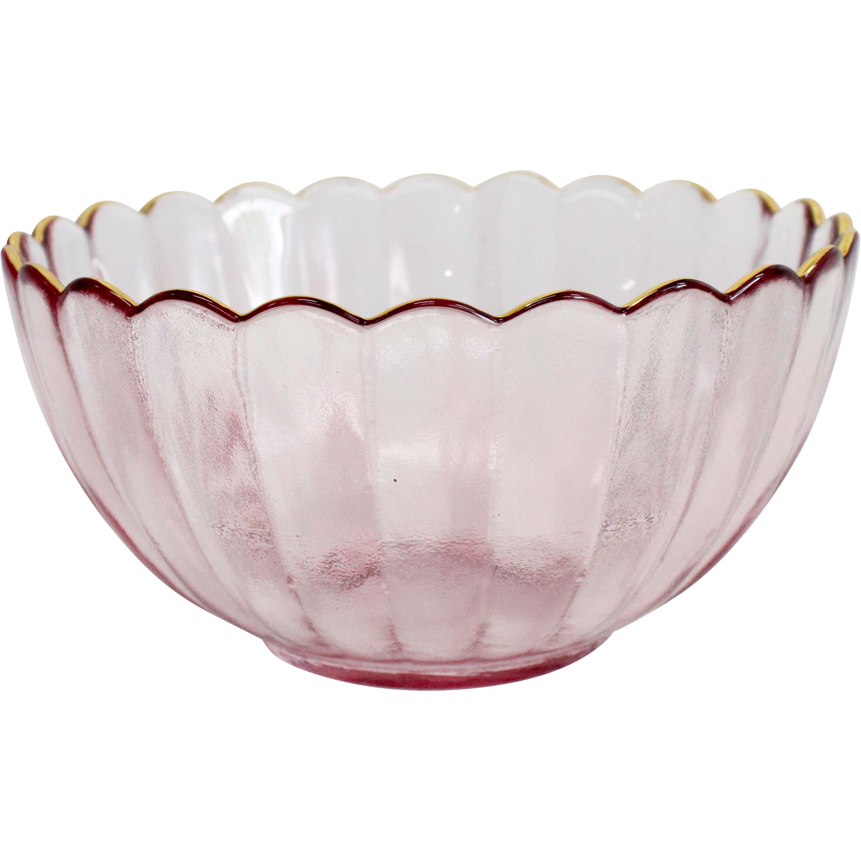 Glass Bowl Med Plum/Gold