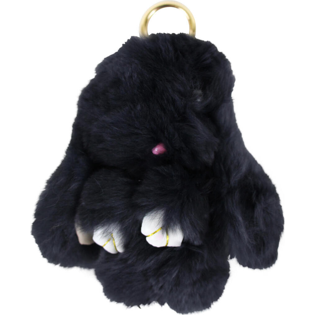 Fluffy Bunny Keyring Ebony