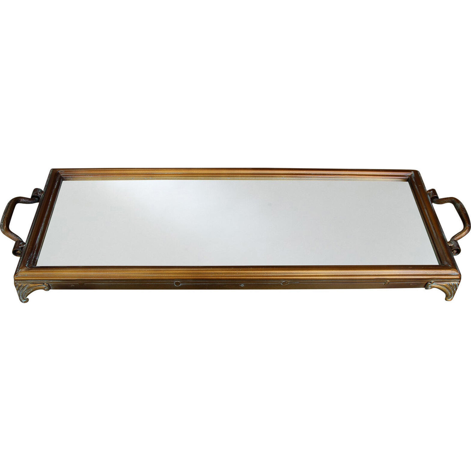 Tray Rect Antique Brass