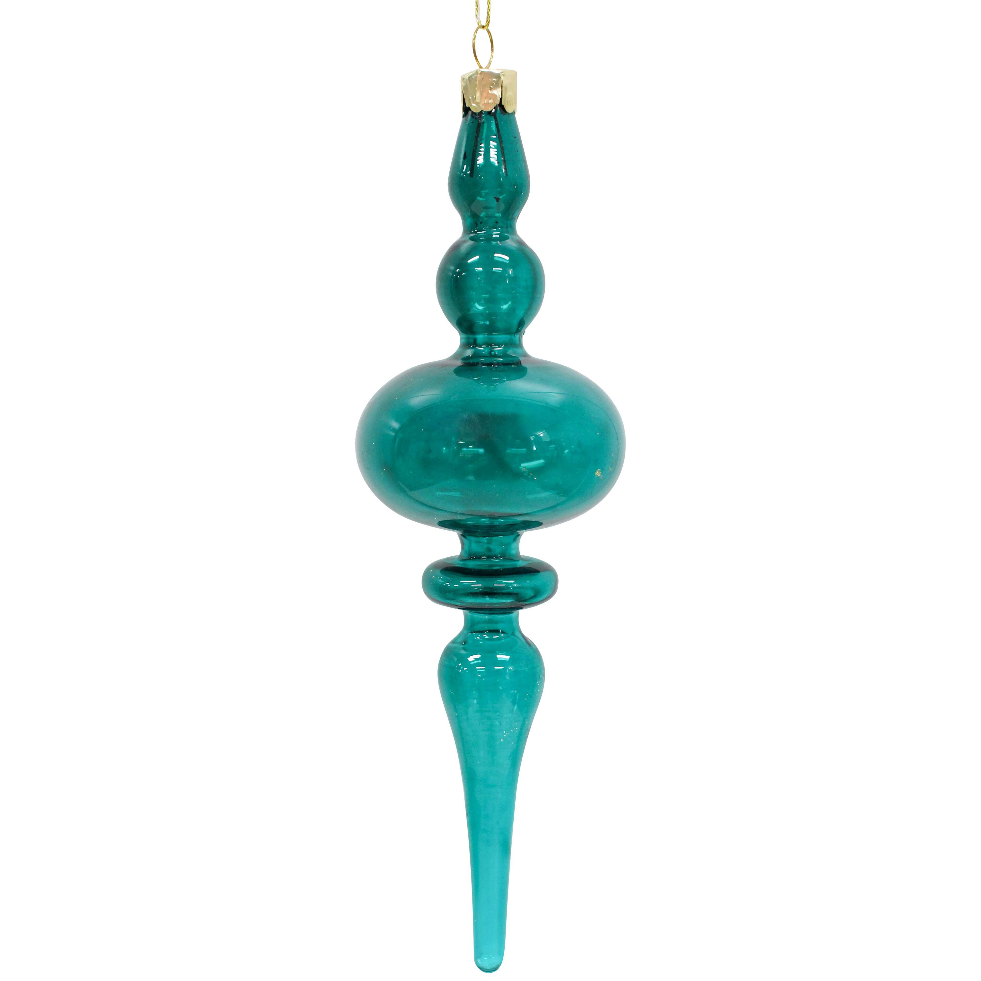 Glass Drop Ornament Peacock