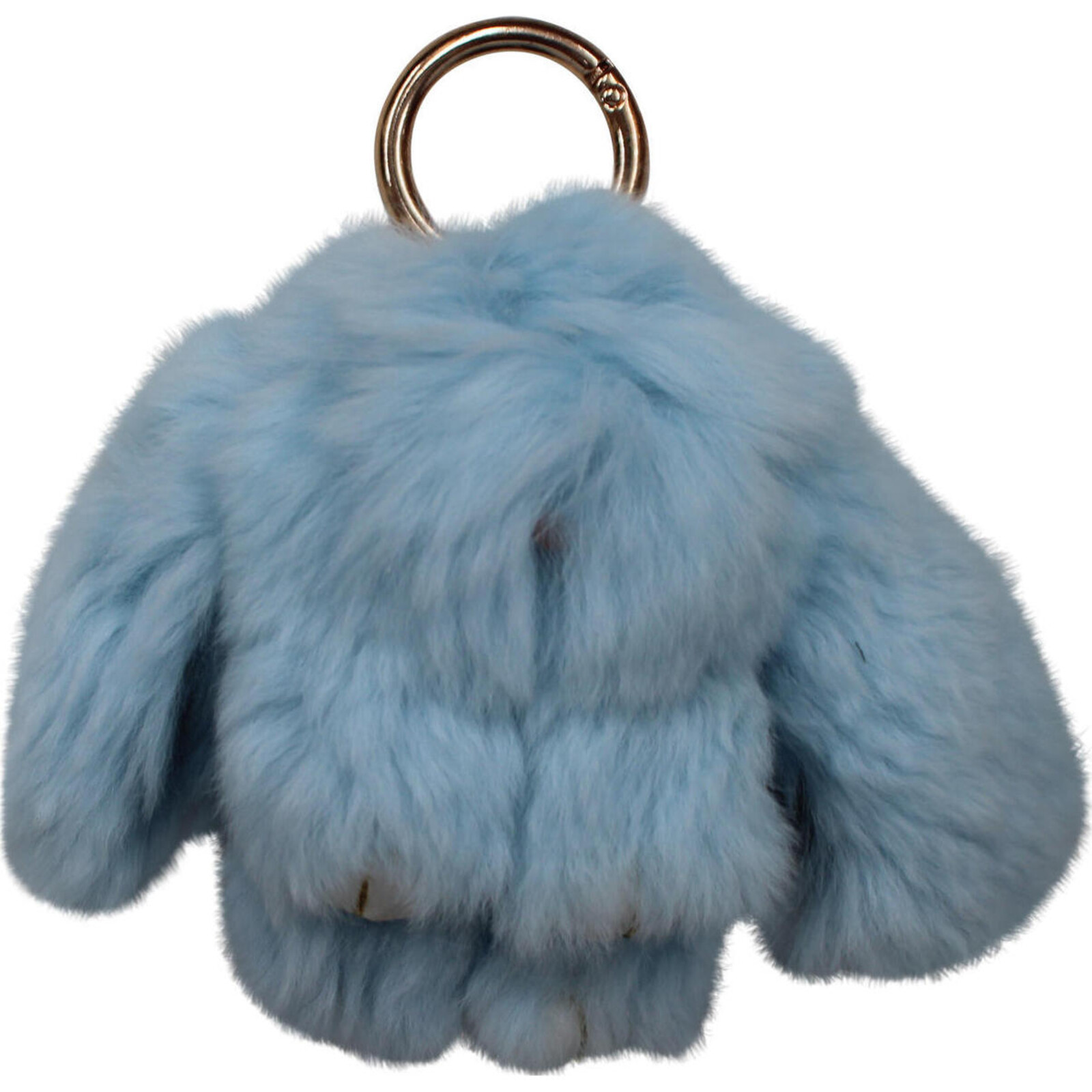 Fluffy Bunny Keyring Mini Blue
