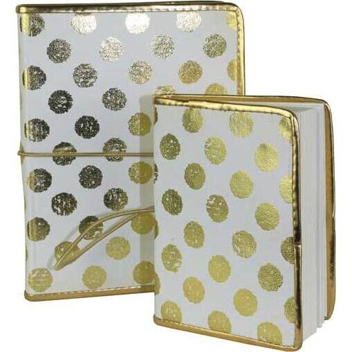  Leather Notebook Gold Dot Large