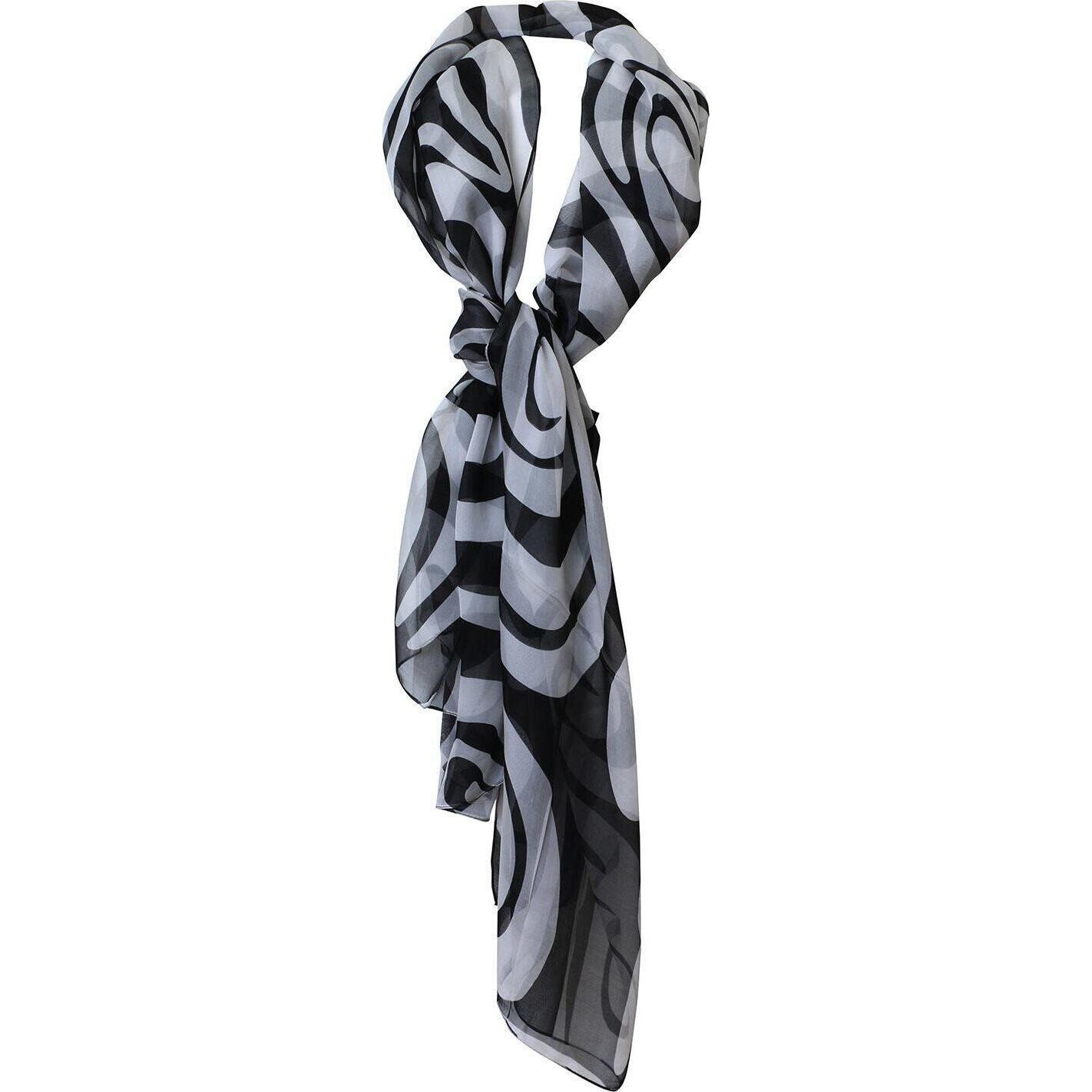 Silk Scarf BW Swirl