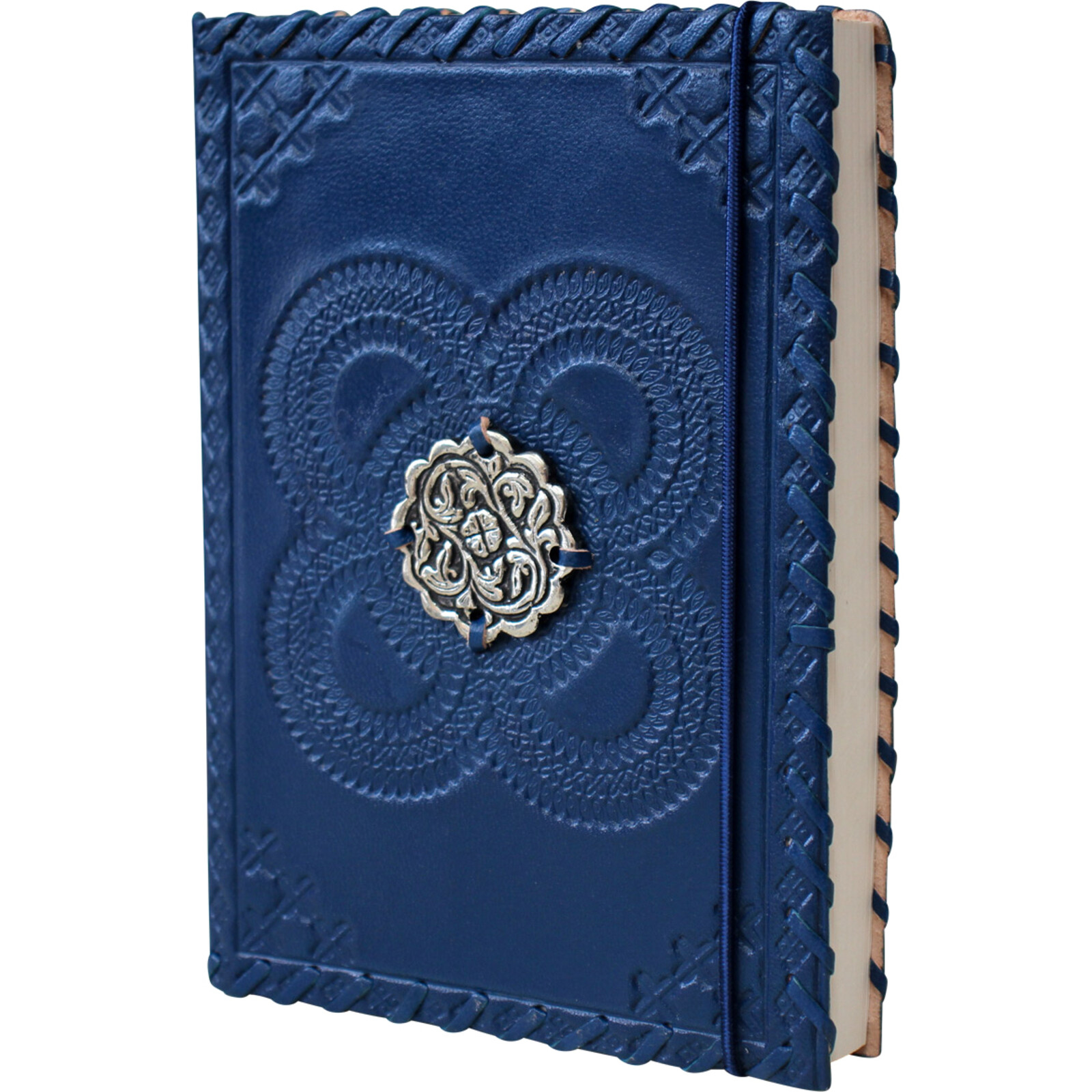 Leather Notebook Medal Navy
