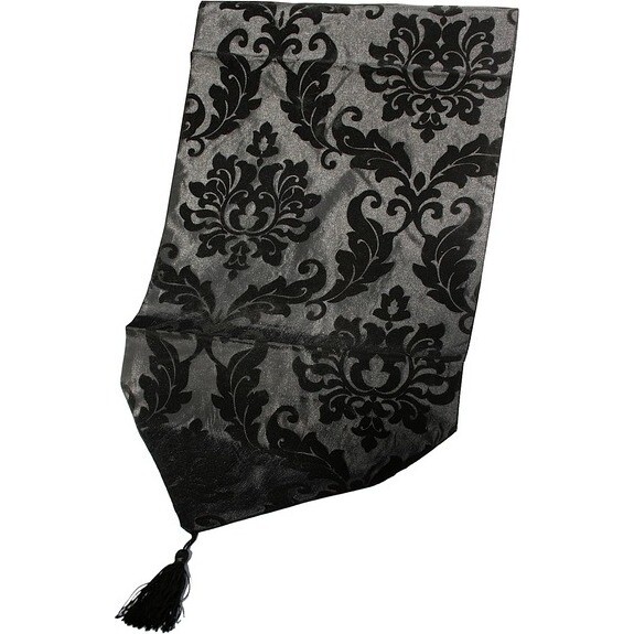 Table Runner - Black Flock - Long