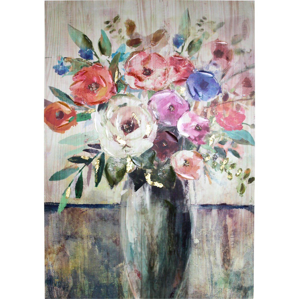 Canvas Vase Of Flowers