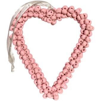 Bead Heart Hanger Pink Med