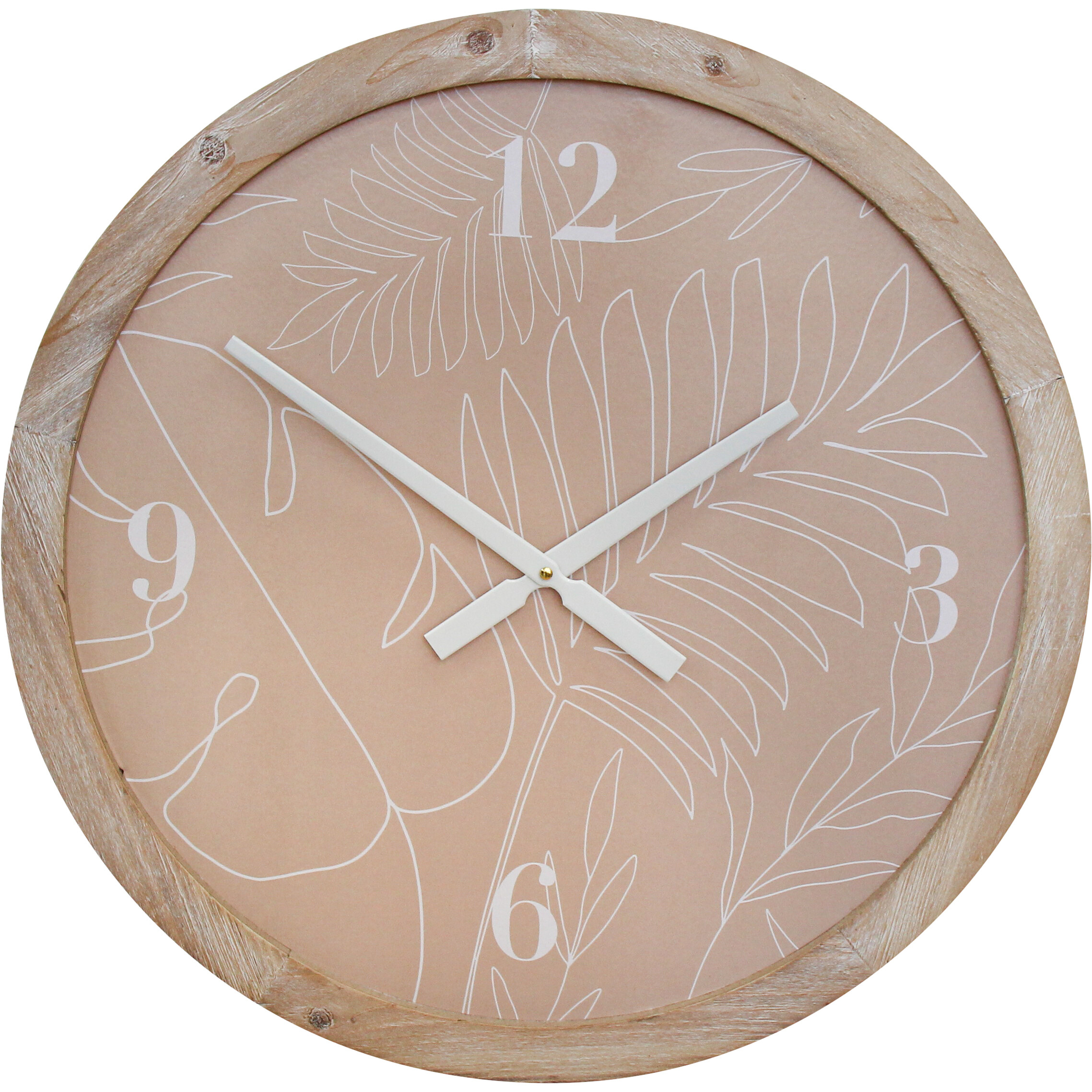  Clock Neutral Palm Framed