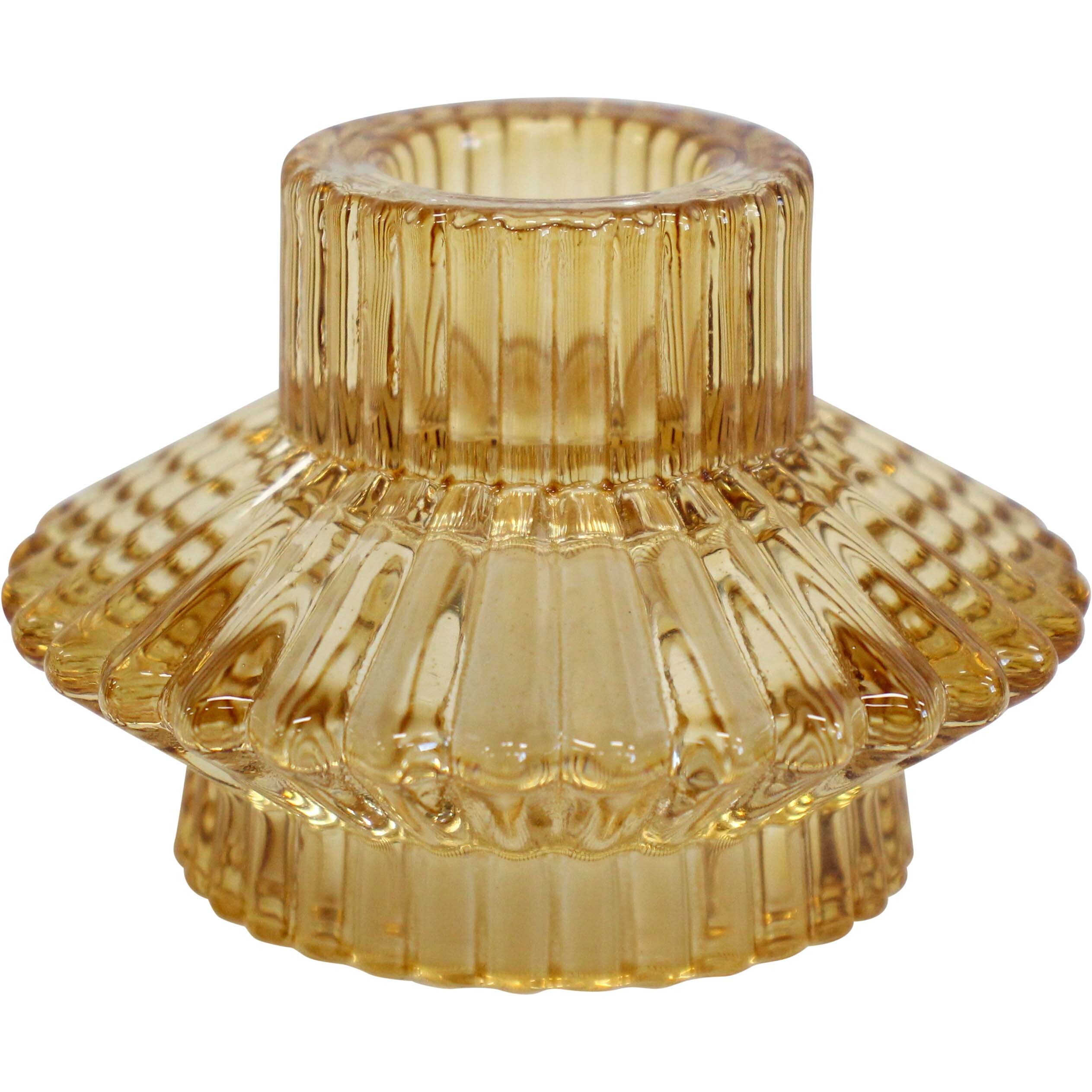 Double Sided Candle Holder Amber