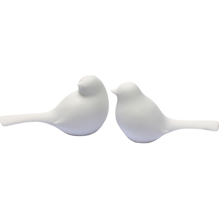 Porcelain Smooth Matt Bird - set 2 - Small