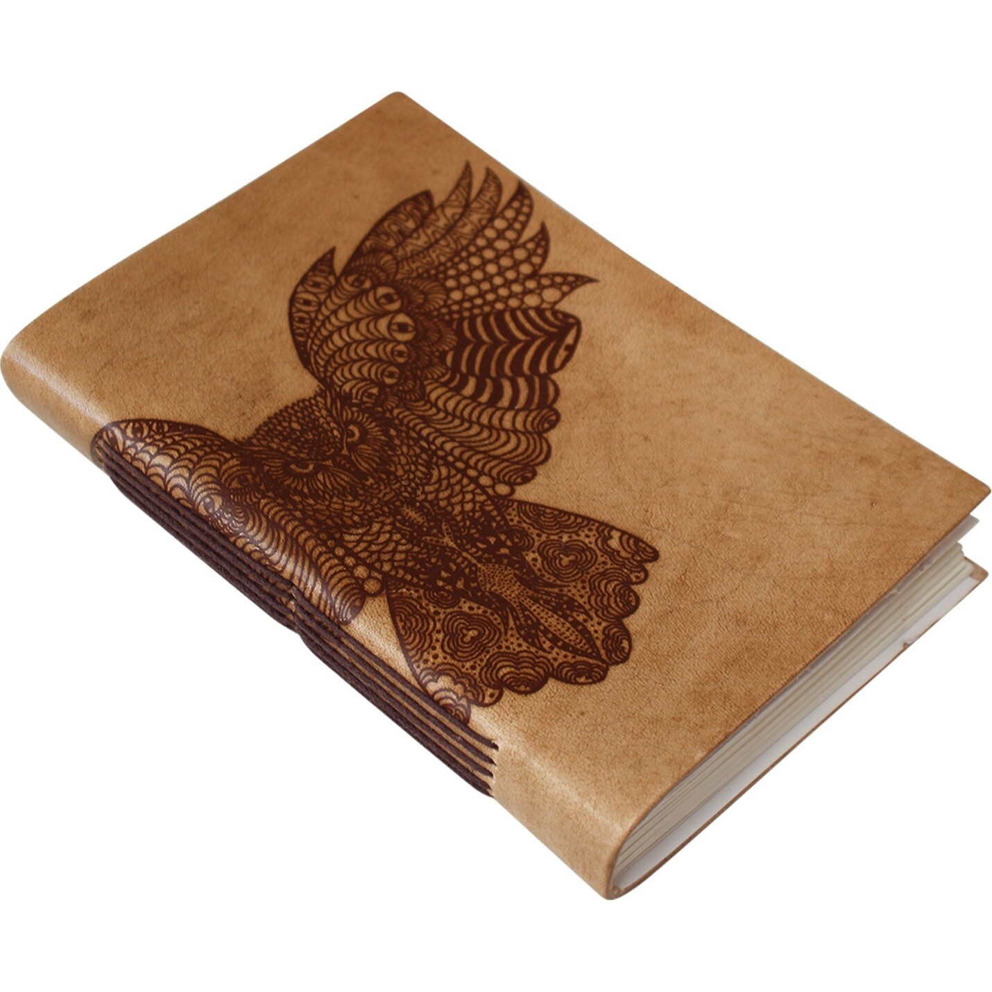 Leather Notebook Owl Flight