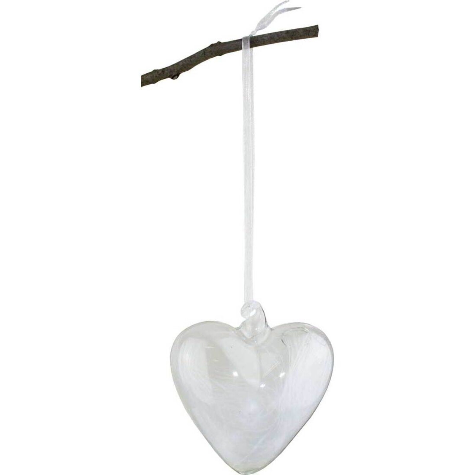 Decorative Glass Hanging Heart Feather