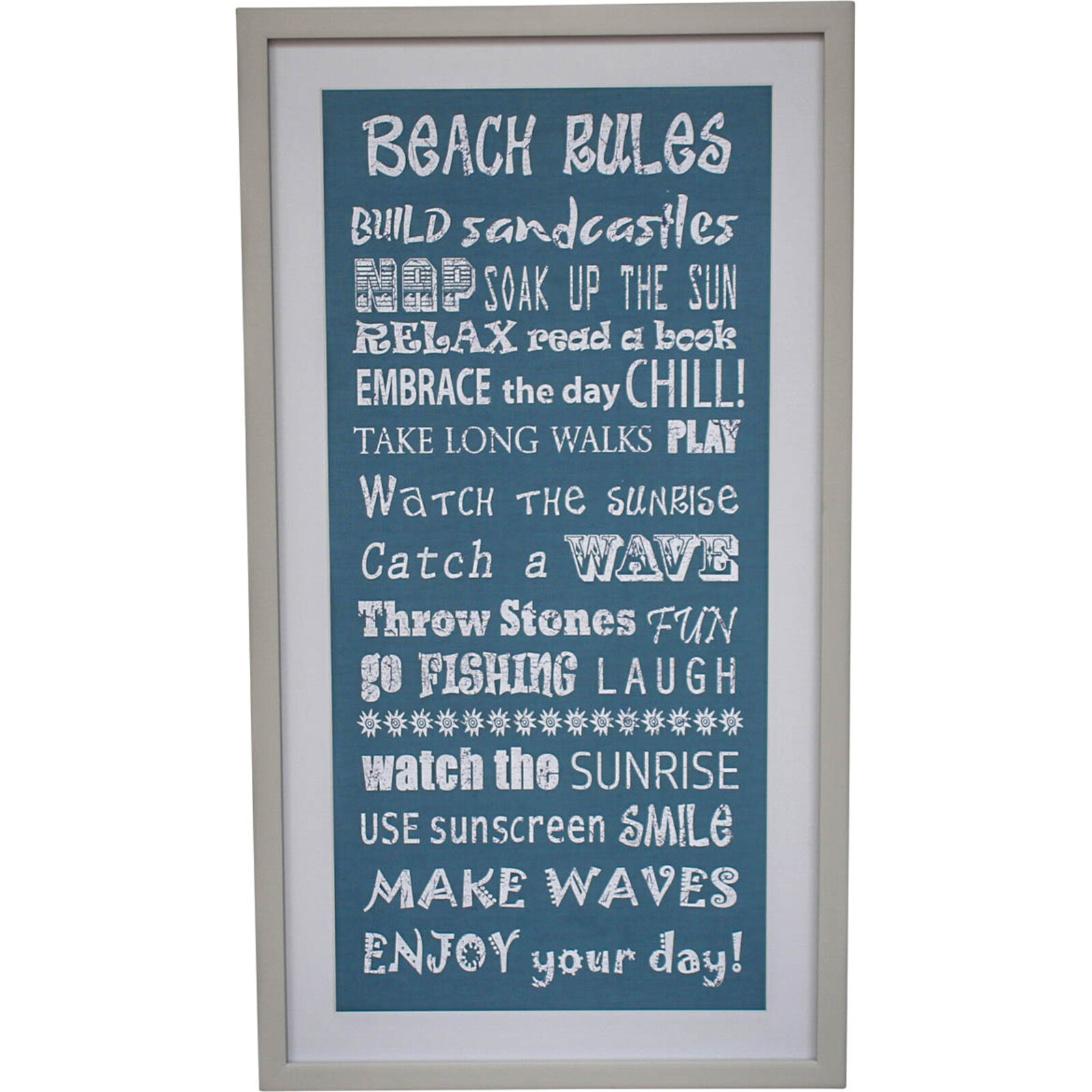 Framed Print Beach Rules