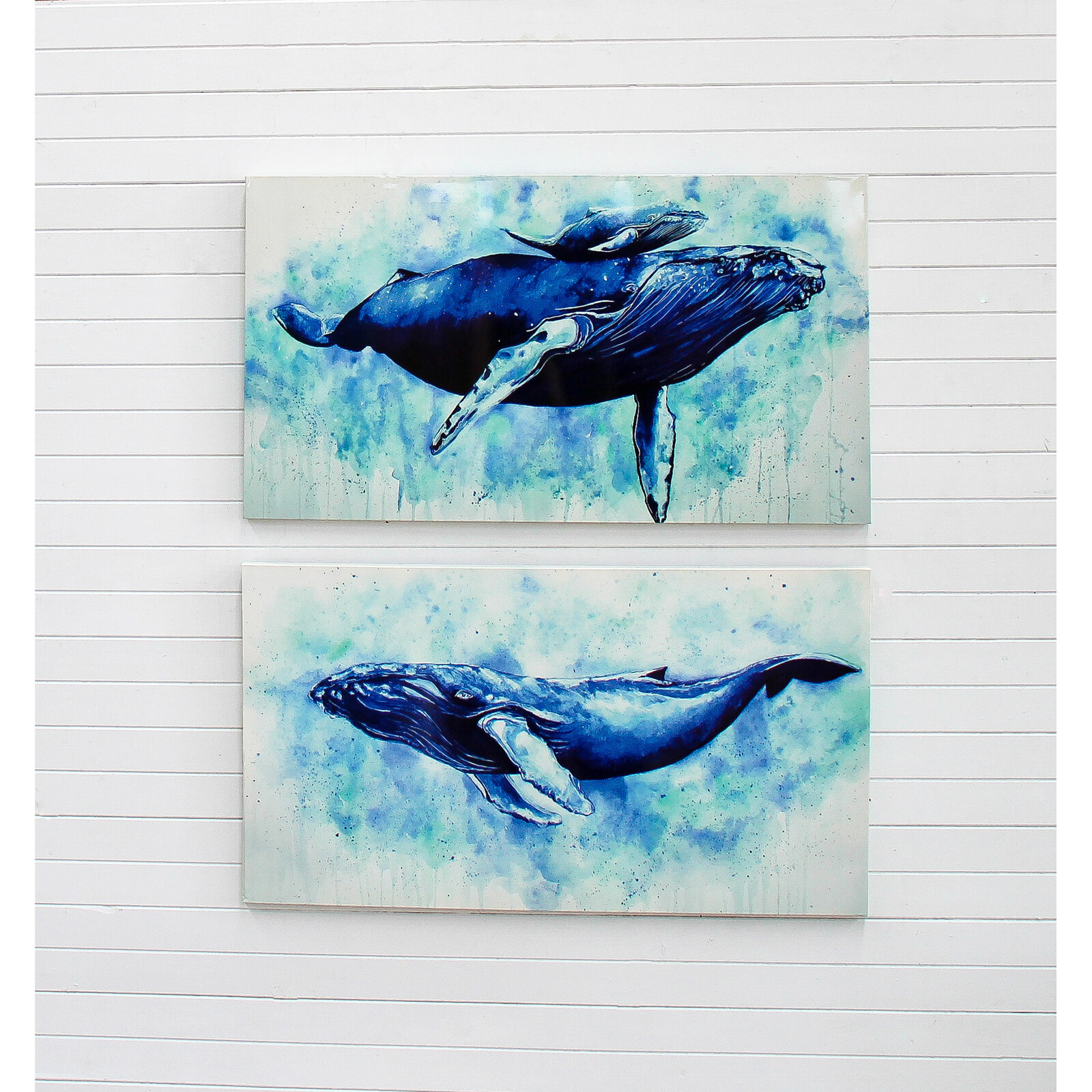 Canvas Mother and Calf Whale